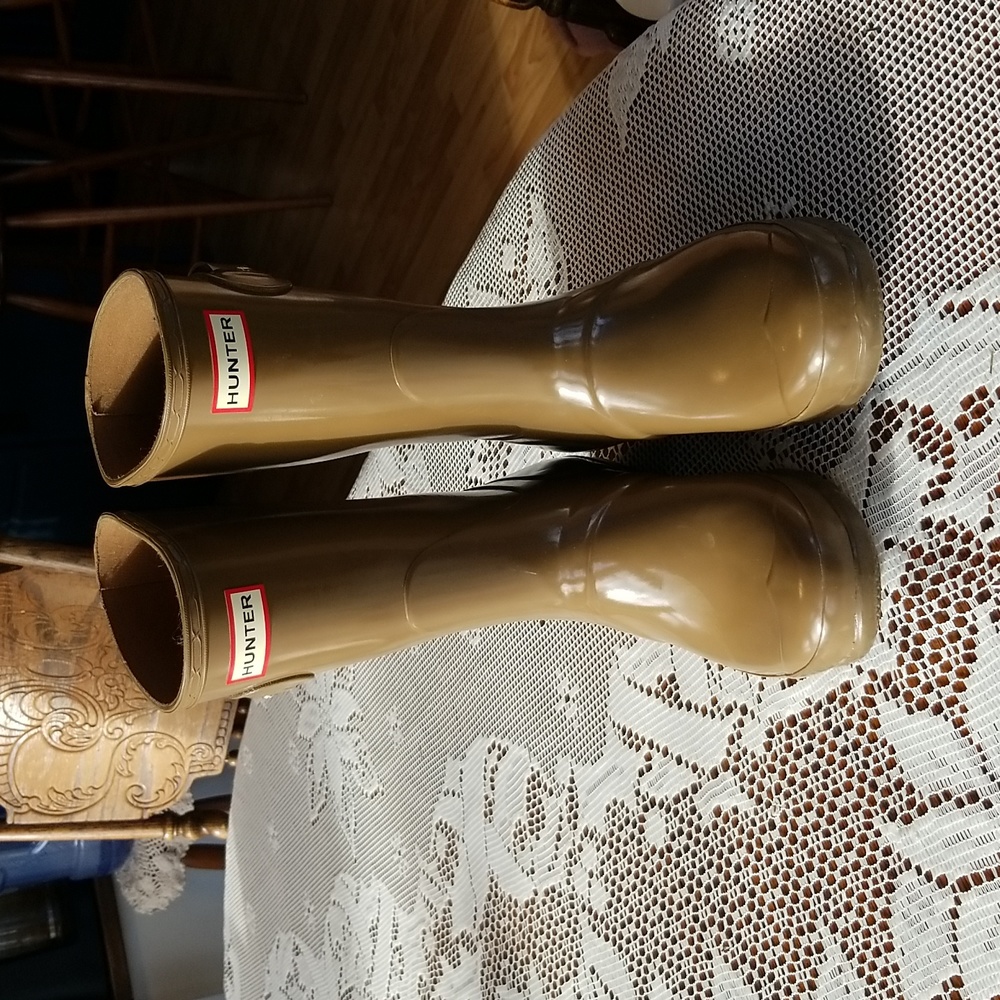 Hunter Original Short Gloss Rain Boots Tan